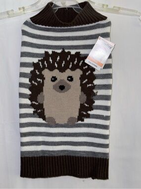 NWT Simplydog Hedgehog Stripe Knit Dog Sweater Size Large